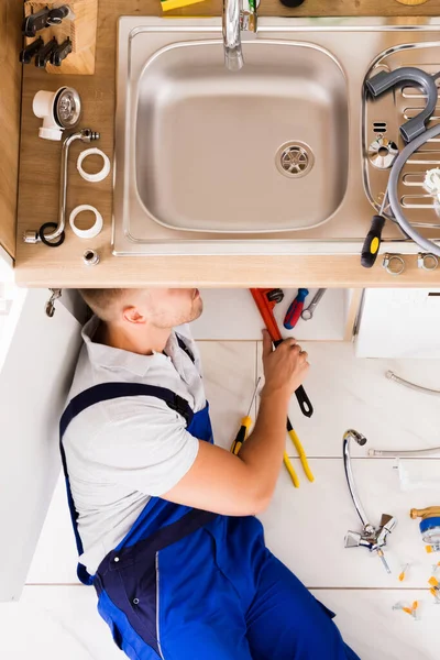 Plumber Drain Sink Repair Plumbing Maintenance — Stok Foto