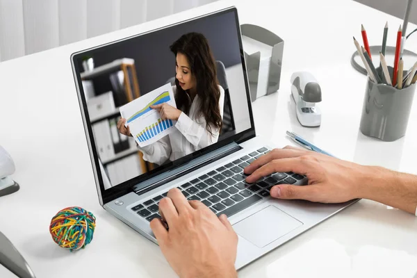 Online Virtual Video Conference Meeting Remote Webinar — Fotografia de Stock