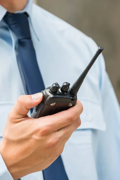 Security Guard Officer Man Walkie Talkie — Stock Photo, Image