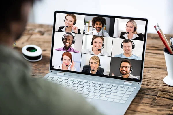 Videoconferenza Virtuale Remota Webinar — Foto Stock