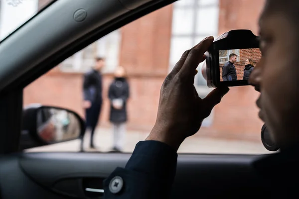 Privatdetektiv Spionerar Otrogen Kvinna Fru — Stockfoto