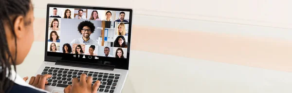 Video Conference Work Webinar Online Home — Stock Photo, Image