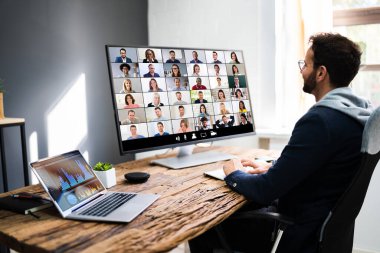 Video Konferansı İş Konferansı Webinar Çağrısı ya da Toplantı