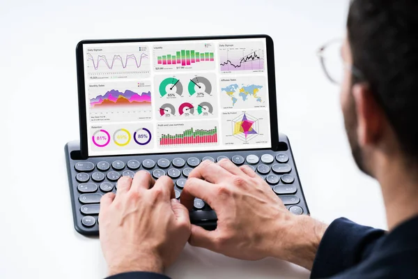 Predictive Analytics KPI Business Data Dashboard On Tablet