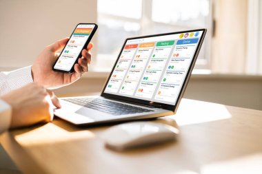 Kanban Scrum Yönetim Tableti Zamanlama Planı Uygulaması