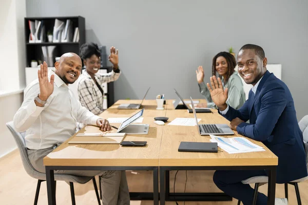Grupo Equipo Afroamericano Sonriendo — Foto de Stock