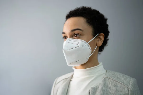 African American Woman Arms Covid Face Mask — Stockfoto