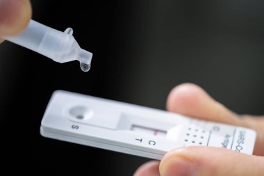 Coronavirus Antigen Virus Self Test Kit Close-Up clipart