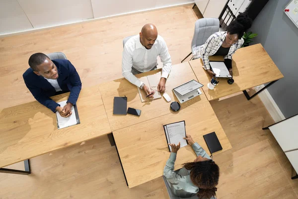 Gruppo Africano Lavoro Intervista Reclutamento — Foto Stock