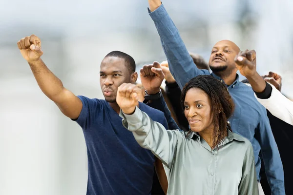 Grupo Jóvenes Africanos Protesta Política Lucha — Foto de Stock