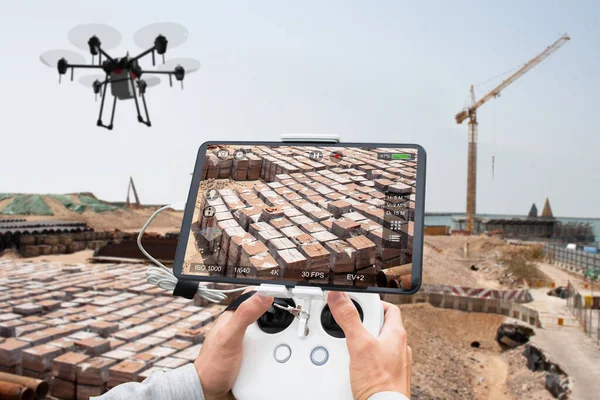 Unbemannte Industrielle Entdeckung Und Fotografische Erhebung Mittels Drohne — Stockfoto