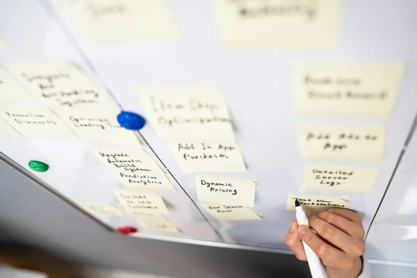 Schreiben Kanban Business Board Der Wand Büro — Stockfoto