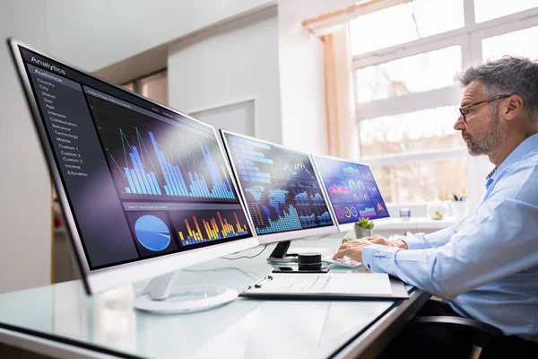 Kpi Business Analytics Data Dashboard Monitor — Stockfoto