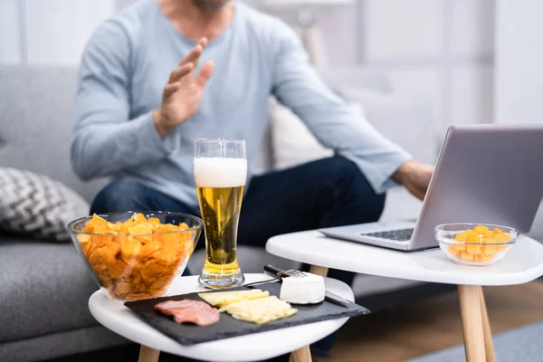 Virtueel Online Bier Drinken Evenement Video Conferentie — Stockfoto