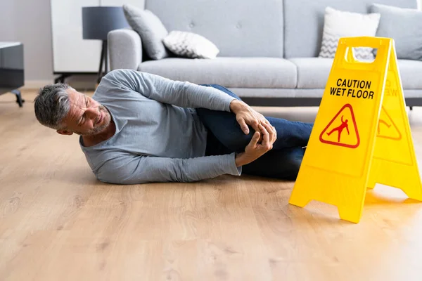 Slip Fall Accident Floor Sign Caution Safety — Stock Photo, Image