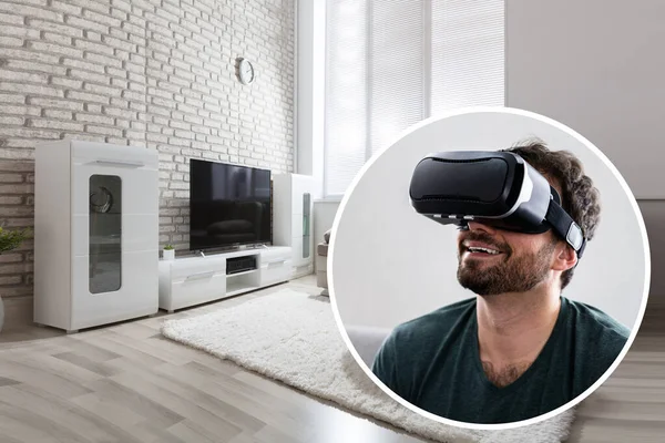 Virtual Guided Real Estate Broker House Tour Pomocí Virtuální Reality — Stock fotografie