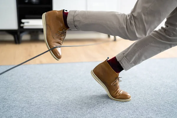 Wire Cord Trip Fall Feet Stumble Cable — Stock Photo, Image