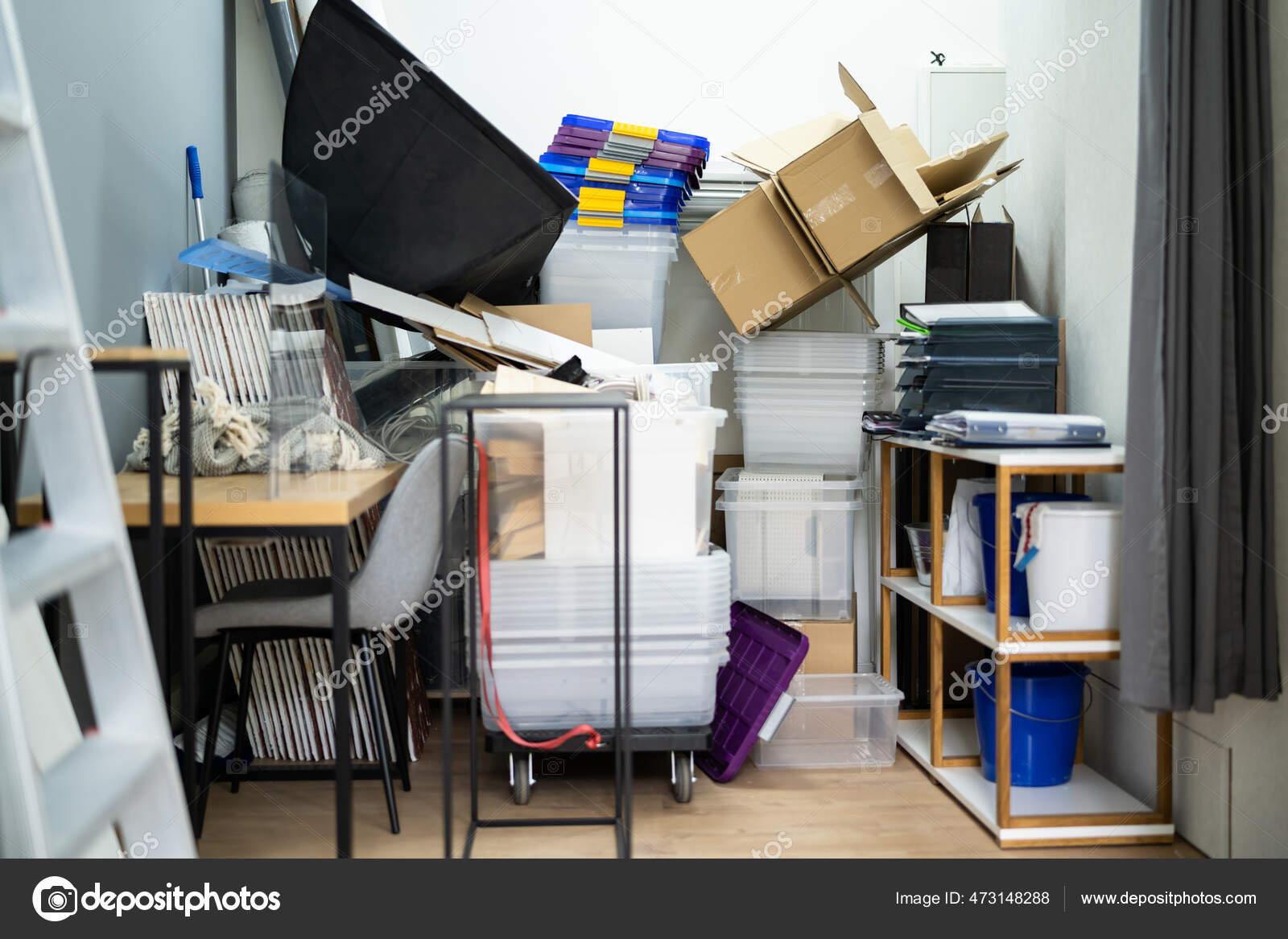 Disorganized Storage Closet