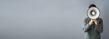 Megafon Uyarı Ses Duyurusu Olan Adam