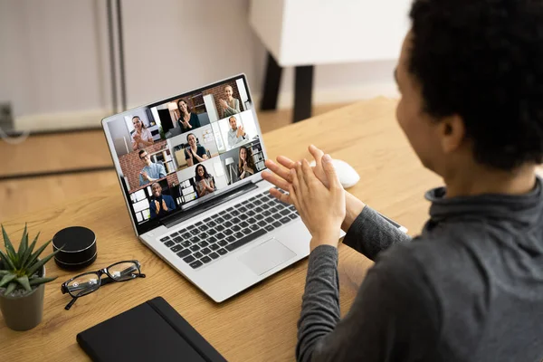 Clapping Virtual Meeting Conférence Téléphonique Bureau — Photo