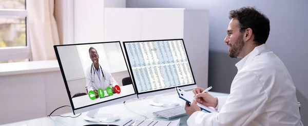 Medico Medico Video Conferenza Tecnologia Online Elearning — Foto Stock