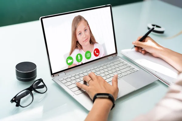 Teacher Online Meeting Children Teaching Class — Stock Photo, Image