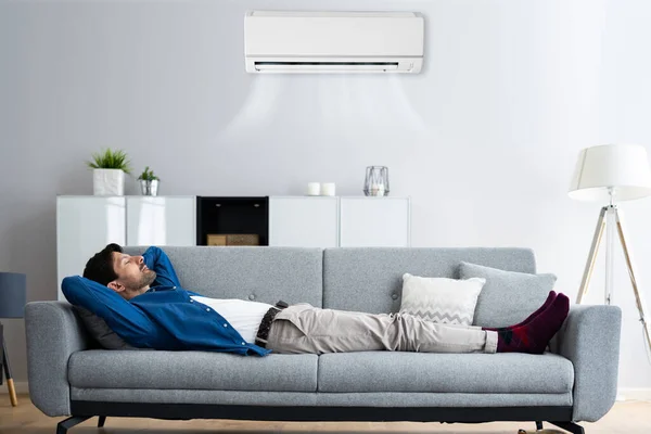 Klimatizace Doma Obývacím Pokoji — Stock fotografie