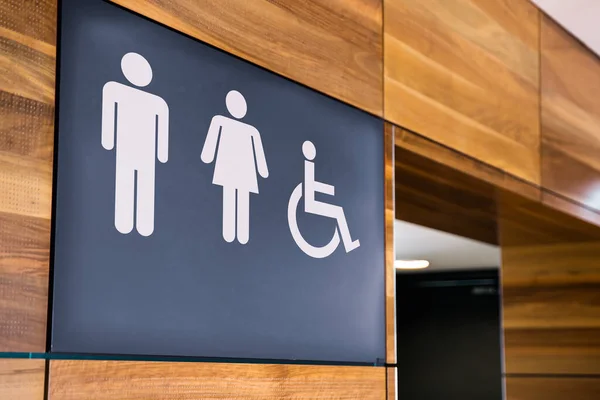 Persona Discapacitada Discapacitada Signo Baño Público — Foto de Stock