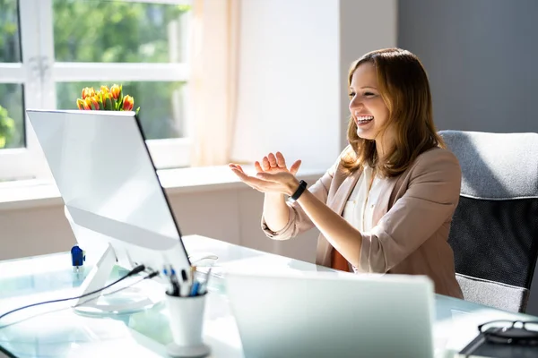 Videokonferenz Chat Für Virtuelle Geschäftstreffen — Stockfoto