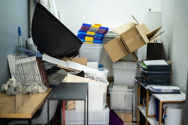 Messy Storage Closet Full Junk Hoarder Stuff — Stock Photo, Image