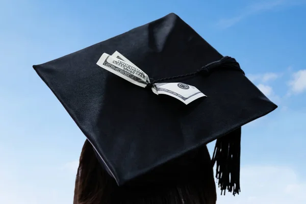 Educação Dinheiro Custo Estudo Poupança Taxa Graduação — Fotografia de Stock