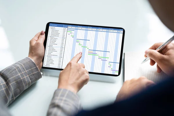 Projektmanagement Diagramm Gantt Software Und Kalender — Stockfoto