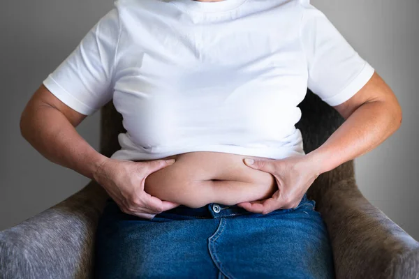 Dikke Knoop Buik Lichaam Overgewicht Big Abdomen — Stockfoto