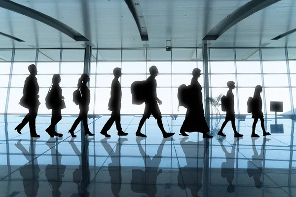 People Crowd Rush Travel Airport Hall — Stock Photo, Image