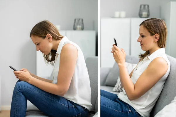 Before After Neck Pain Posture Using Mobile Phone