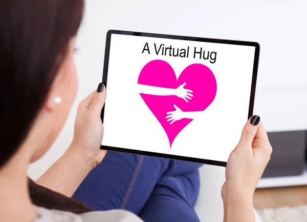 Virtual Internet Hug Message Поддержка Уход — стоковое фото