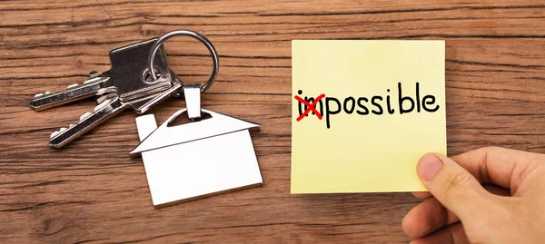 Uppdrag Möjligt Omöjligt Husnycklar Fastighetsfastighet — Stockfoto
