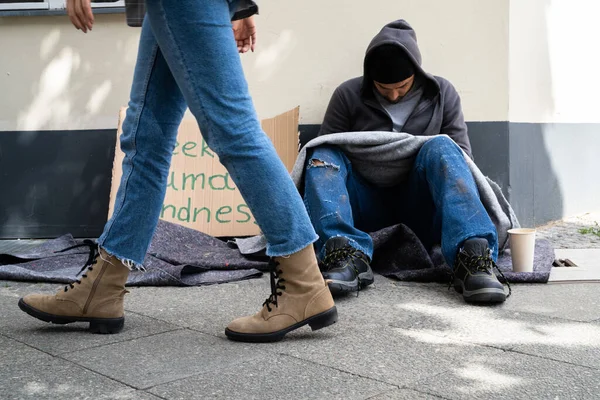 Pobre Homem Problemas Desespero Desabrigados — Fotografia de Stock