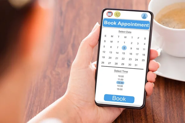 Booking Meeting Calendar Appointment On Smartphone Online