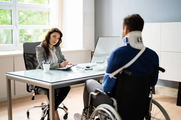 Injúria Trabalhadores Compensação Deficiência Reclamação Segurança Social — Fotografia de Stock