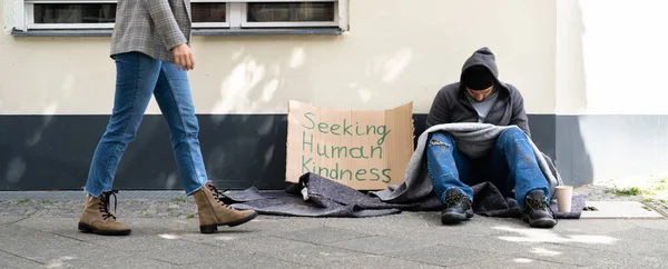 Begging Poor Man. Problems, Despair And Homelessness