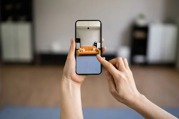 Technologie App Für Wohnzimmermöbel — Stockfoto