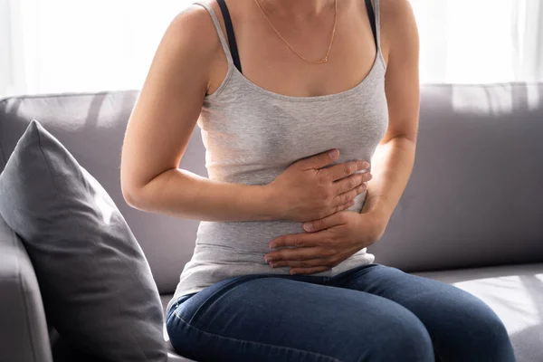 Frauen Pms Schmerzproblem Und Hormonperiode — Stockfoto