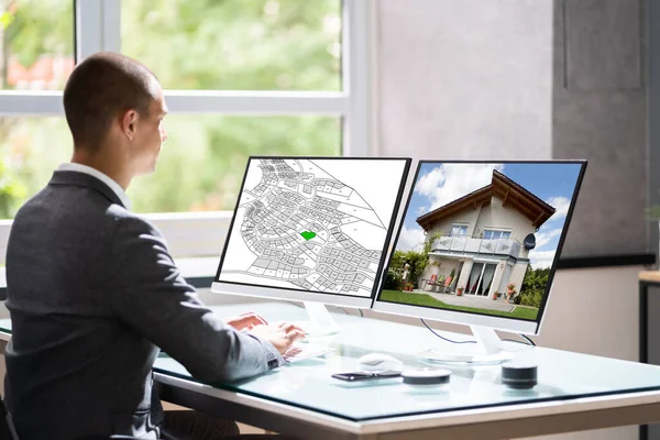 Cadastre Land Värdering Plan Stad Fastighetsutveckling — Stockfoto