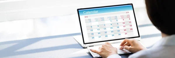 Agenda Semana Organização Executiva Calendário Sobre Tablet Híbrido — Fotografia de Stock