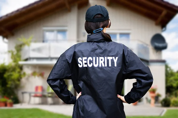 Security Guard Watching House Property Surveillance Service — Stock Photo, Image