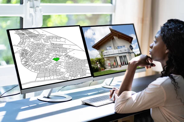 Katasterplan Immobilien Und Grundstücke — Stockfoto