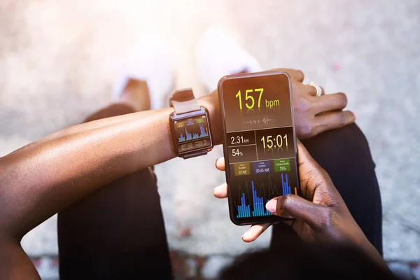 Gadget Santé Montre Intelligente Pour Courir App Coureur — Photo