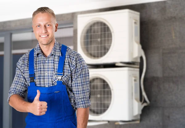 Légkondicionáló Készülék Javítási Szolgáltatás Szerző Technikus — Stock Fotó