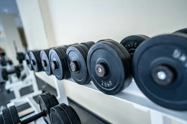 Gym Training Various Iron Sport Workout Weights Collection — Stock Photo, Image